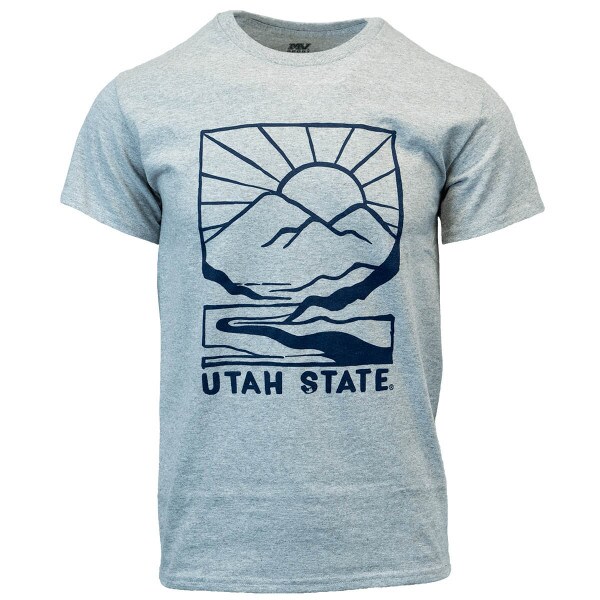 Utah State Mountain Scene Gray T-Shirt